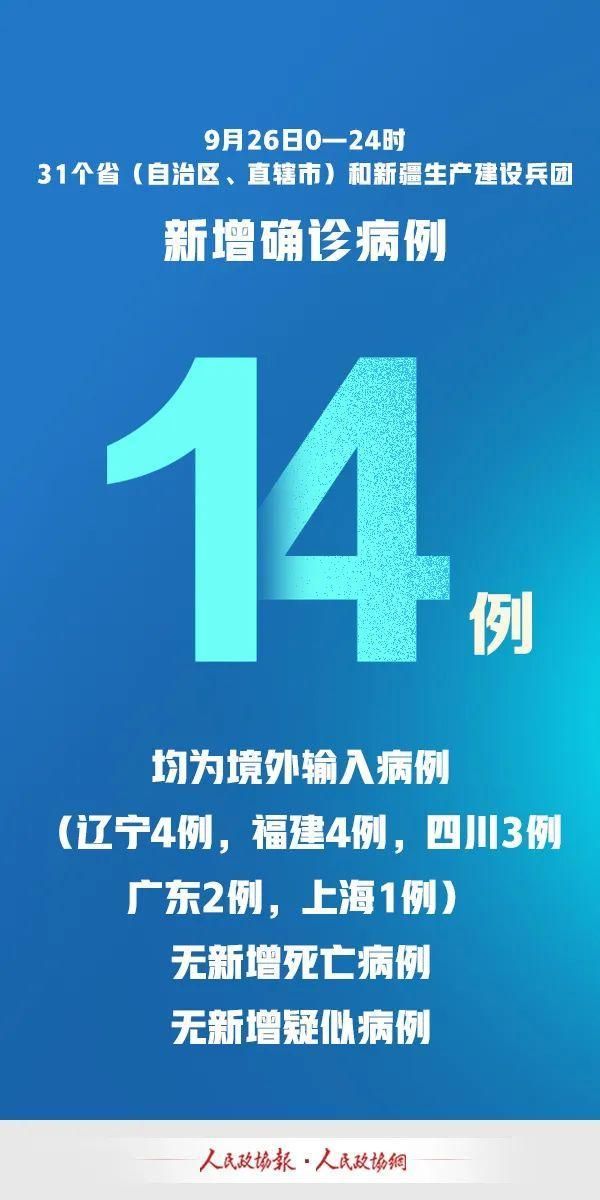 全国新增14例均为境外输入/31省新增14例均为境外输入