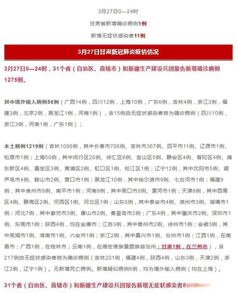 【多地3月27日最新疫情数据_3月27号全国疫情情况】