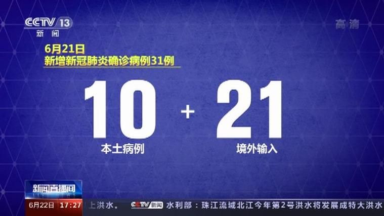 31省市近6天最新疫情数据_31省市新增疫情最新消息6月21