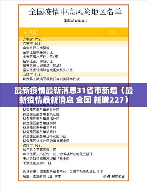 近期疫情31省区市新增情况:最近疫情多少例